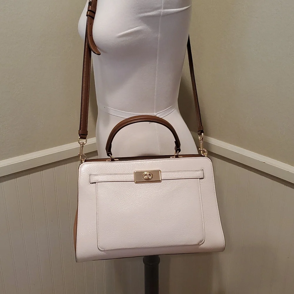 Like NEW Coach Belted Colorblock Lane Carryall Bag - Picture 7 of 13